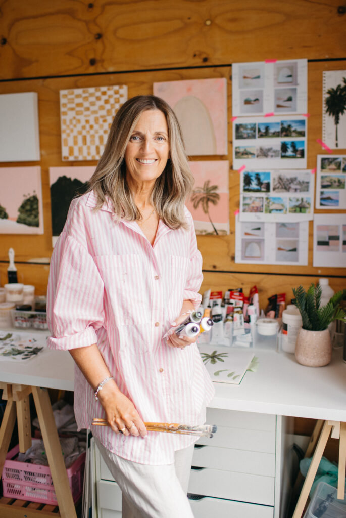Torquay artist Penny Byrne in her studio | Brand images by Bobby Dazzler Photography