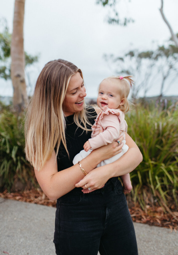 Mum plays with her child at Sou'West brewery in Torquay as part of a surf coast mums social event by Mama Club | Bobby Dazzler Photography