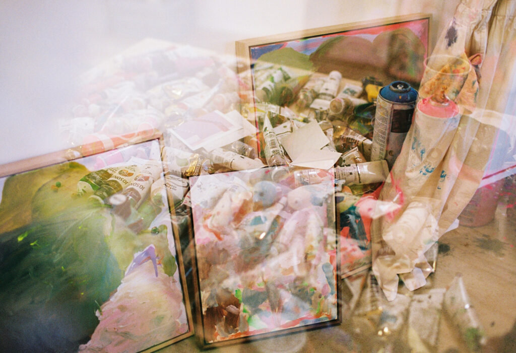 Two double exposures on film of Kate Eliza Studio by Bobby Dazzler Photography