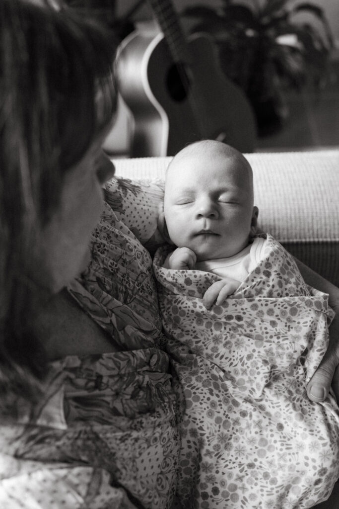 black and white film in a newborn photography session in barwon heads