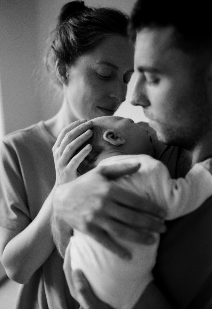 black and white film in a newborn photography session in barwon heads