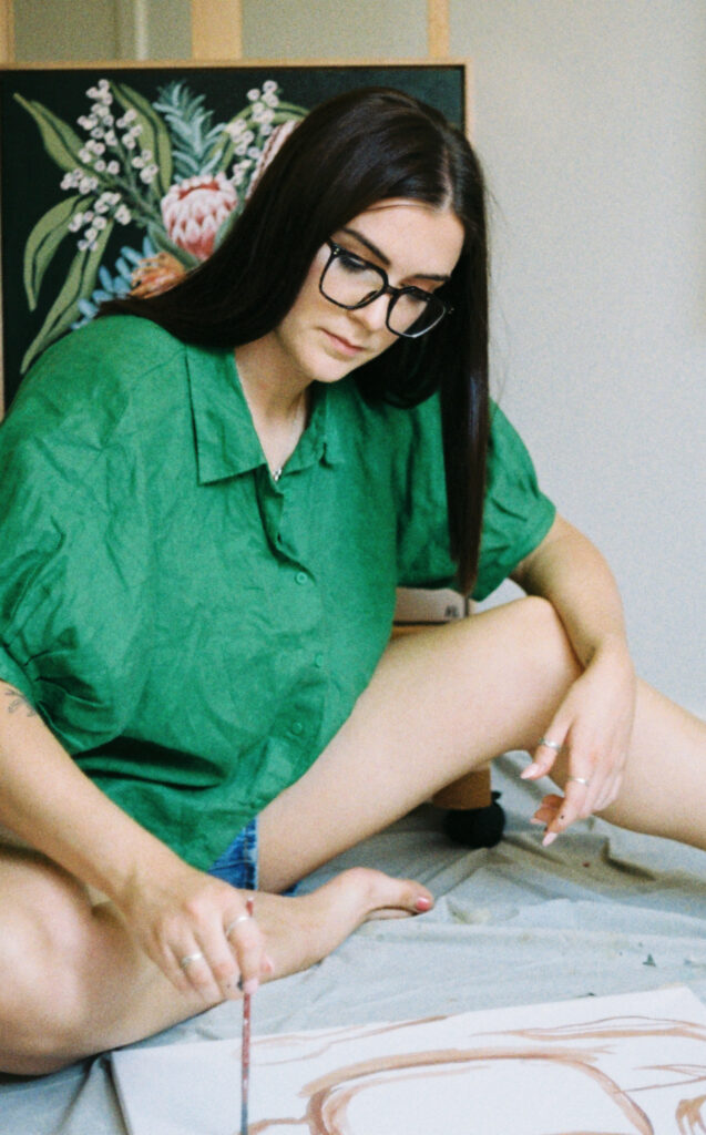 Abby Lee Art in her studio, on film